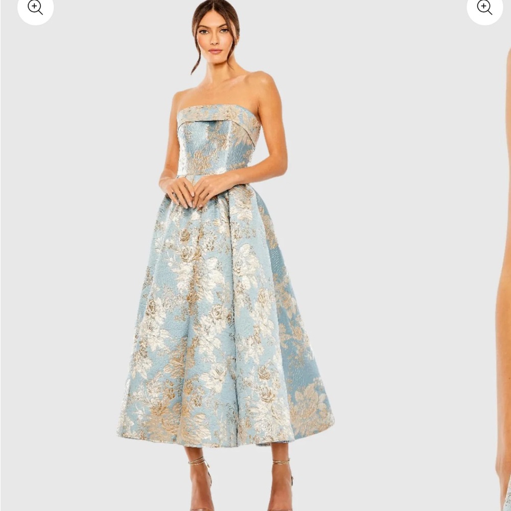 Mac Duggal Strapless Brocade Dress